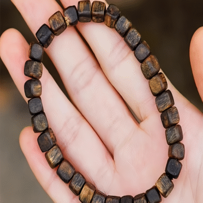 Natural Agarwood Bracelet 7mm – Square Beads | Sacred Kynam Aloeswood