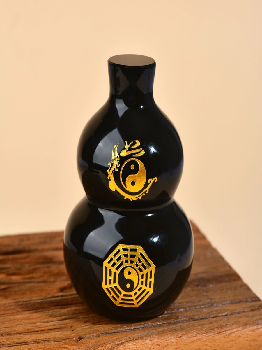 Obsidian Yin-Yang Bagua Gourd – Feng Shui Protection & Balance - Image 2