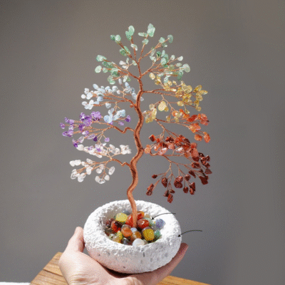 Seven Chakra Crystal Tree of Life | Natural Gemstone Money Tree for Prosperity, Energy Balance & Feng Shui Décor