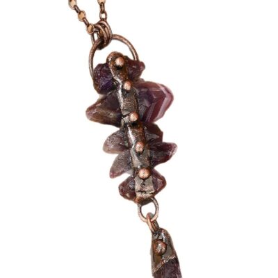 Raw Amethyst Crystal Pendant Necklace · Natural Irregular Stone Pendant
