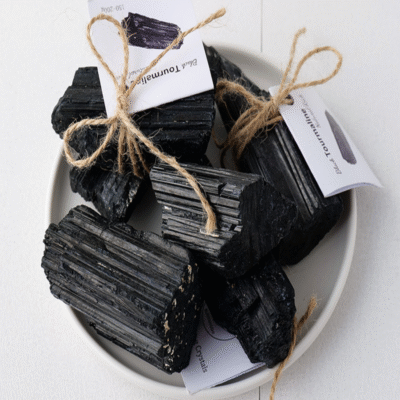 Natural Black Tourmaline Rough Stone | ArvnDao Protection & Grounding Crystal for Energy Cleansing