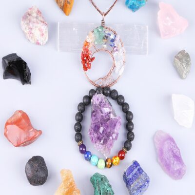 Natural Raw Crystal Gift Set – 12 Mixed Healing Stones | Chakra Balancing, Meditation & Energy Cleansing Kit