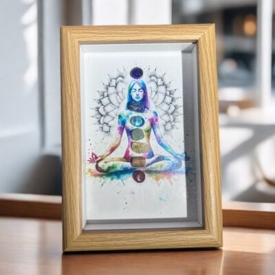 Chakra Meditation Crystal Art Frame for Yoga & Healing Energy Space