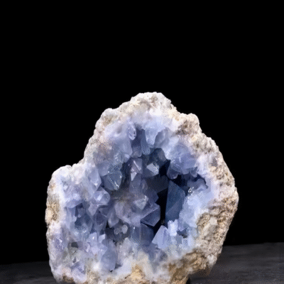 Celestite Crystal Geode Cluster | ArvnDao Natural Blue Celestine Stone for Peace, Calm & Spiritual Connection
