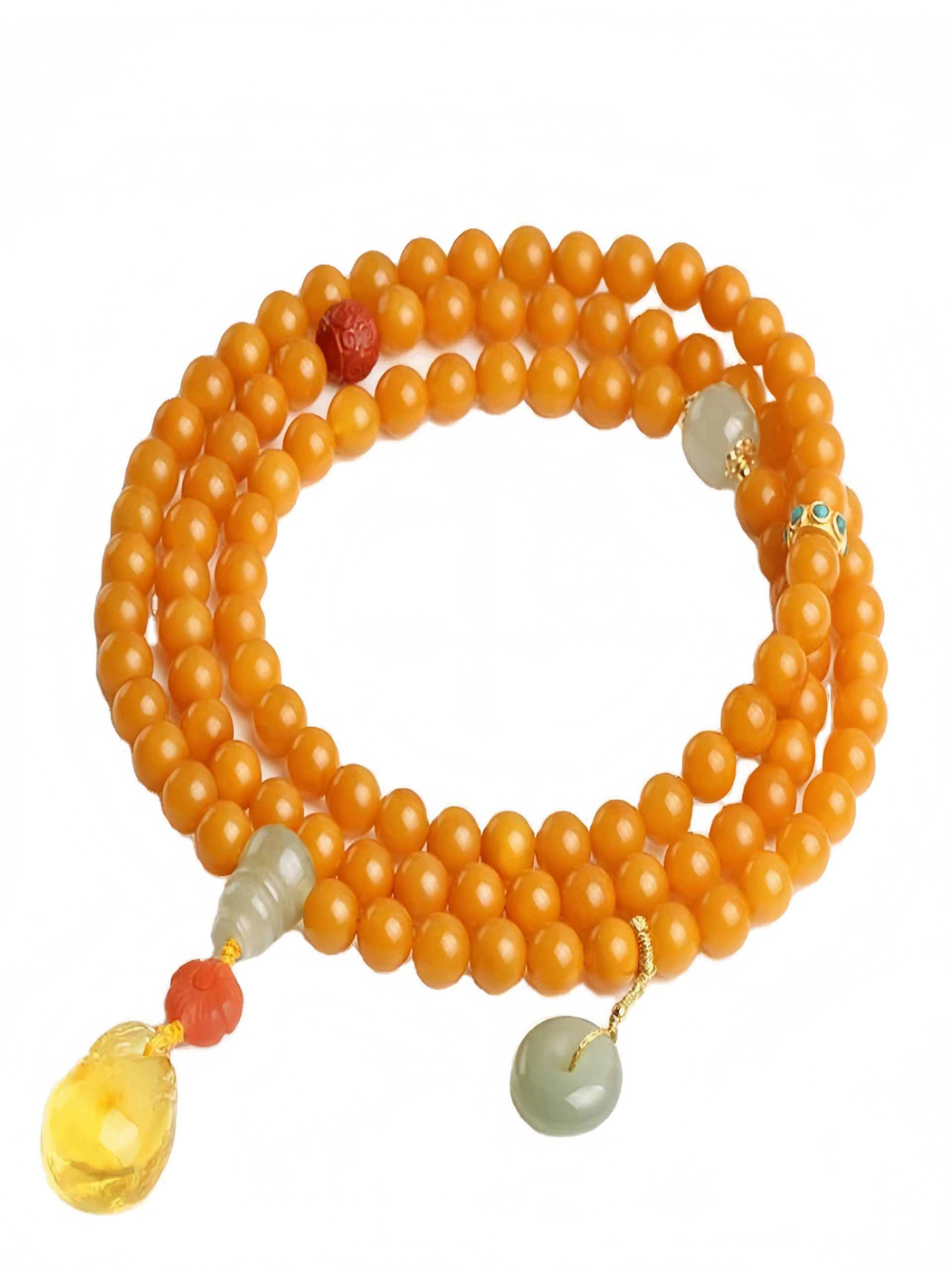 Natural Yellow Amber Mala Beads 108 – 7mm Chicken Oil Amber Bracelet & Necklace