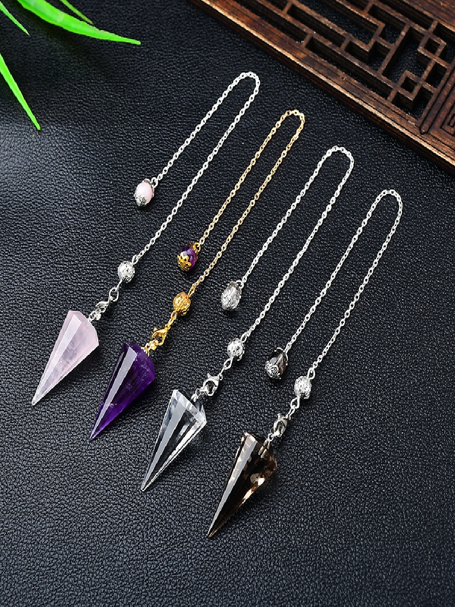 Natural Crystal Pendulum Necklace – Healing Dowsing Tool for Meditation, Reiki & Divination - Image 5