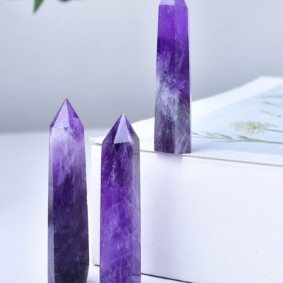 Natural Dream Amethyst Crystal Tower for Healing, Meditation & Spiritual Balance