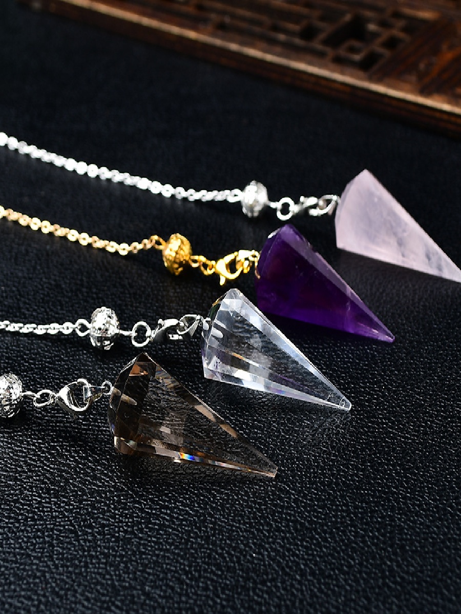 Natural Crystal Pendulum Necklace – Healing Dowsing Tool for Meditation, Reiki & Divination - Image 6