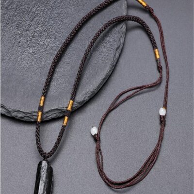 Black Tourmaline Raw Crystal Pendant | Natural Protection Necklace