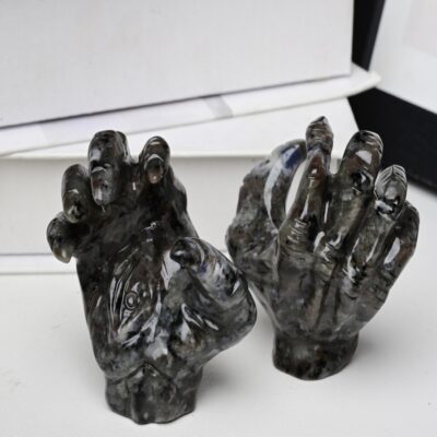 Natural Crystal Claw Hand Carving (Obsidian / Labradorite)