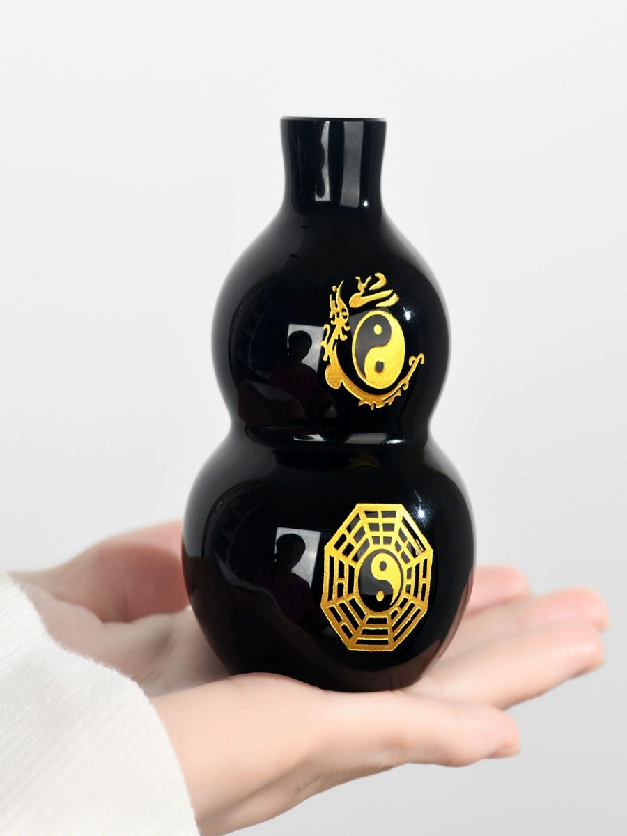 Obsidian Yin-Yang Bagua Gourd – Feng Shui Protection & Balance - Image 3