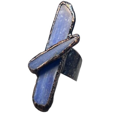 Natural Blue Kyanite Raw Open Adjustable Ring