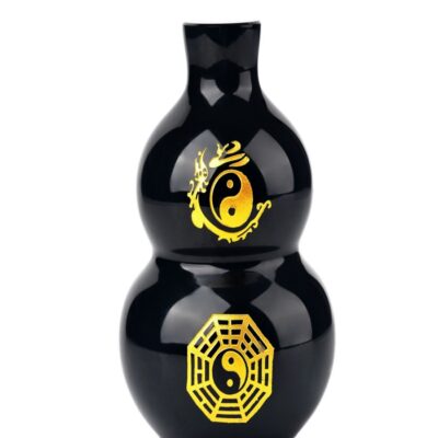 Obsidian Yin-Yang Bagua Gourd – Feng Shui Protection & Balance