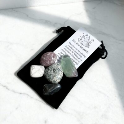 Natural Crystal Tumbled Stone Set for Protection, Chakra & Empath Healing