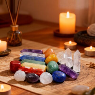 7 Chakra Crystal Point & Raw Stone Set for Energy Healing and Meditation