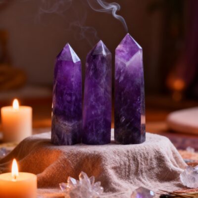 Natural Dream Amethyst Crystal Tower for Healing, Meditation & Spiritual Balance