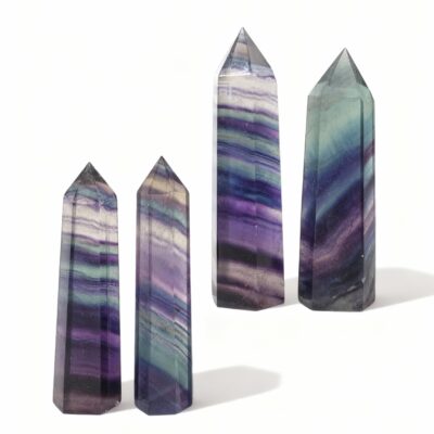 Natural Rainbow Fluorite Crystal Tower for Focus, Healing & Energy Balance