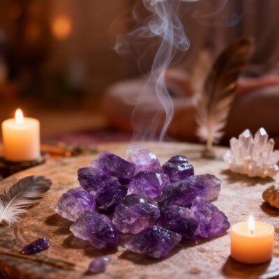 Natural Light Amethyst Raw Crystal Stones for Healing, Meditation & Energy Cleansing