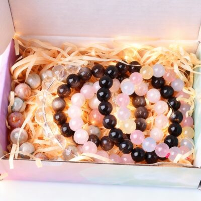 6-Piece Natural Crystal Bracelet Gift Set (10-13mm) |  Gemstone Healing Bracelets