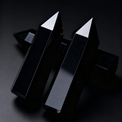 Black Obsidian Crystal Tower |  Natural Obsidian Point for Protection, Grounding & Energy Cleansing