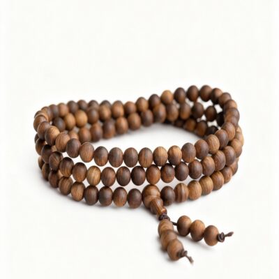 108-Bead Mysore Sandalwood Mala Bracelet | Natural Aromatic Wood