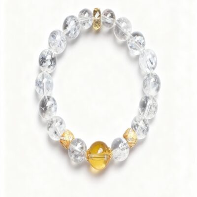 Clear Quartz & Citrine Bracelet for Healing and Wealth