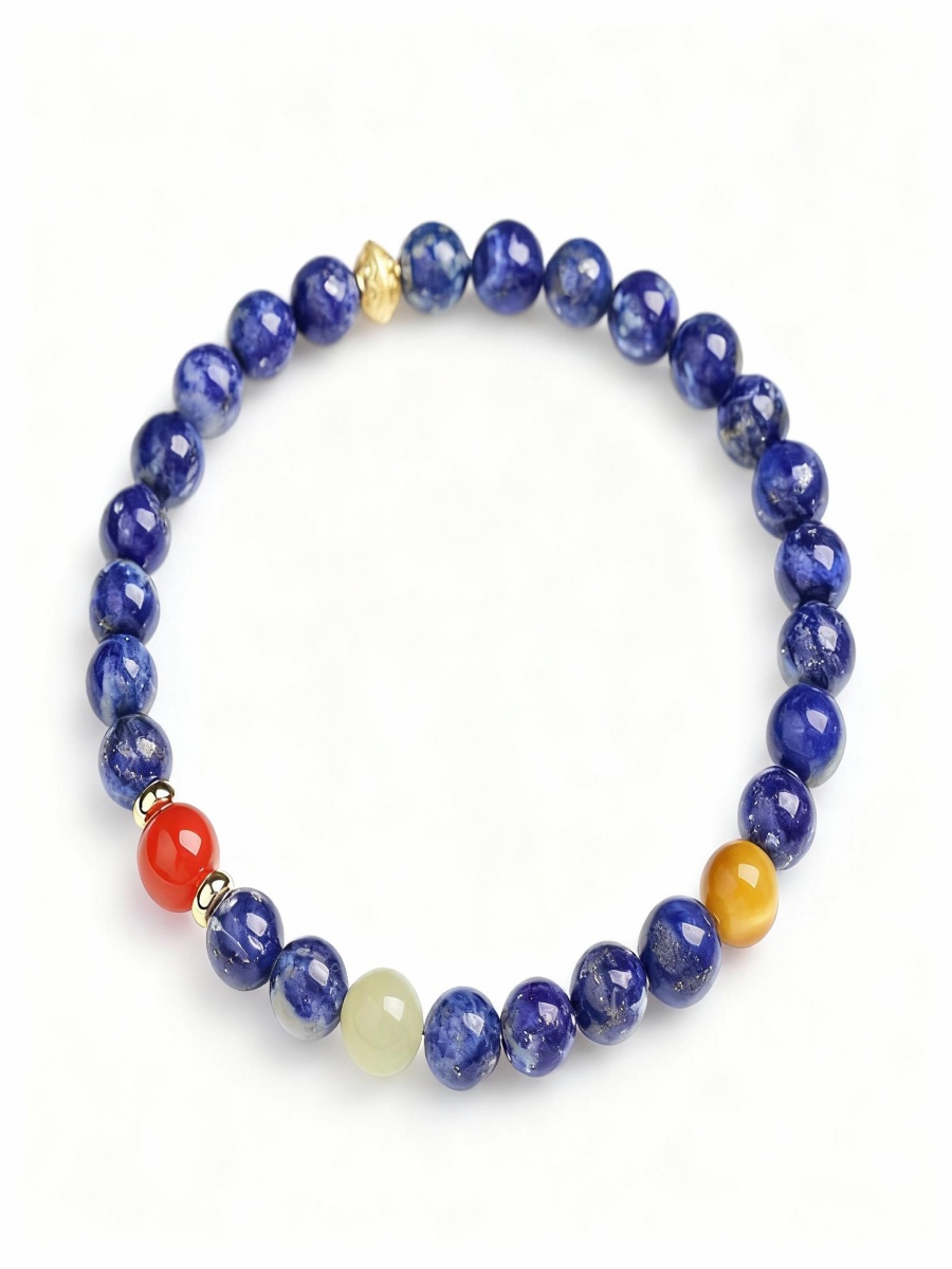 Lapis Lazuli & Aquamarine Bracelet for Wisdom & Calm
