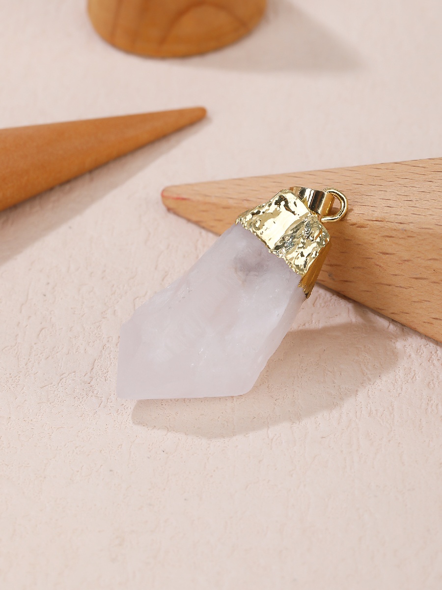 Natural Milky White Quartz Pendant · Raw Irregular Crystal Necklace Charm - Image 4