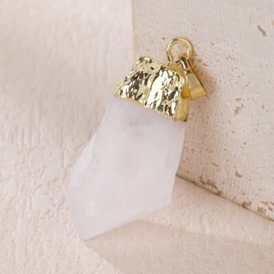 Natural Milky White Quartz Pendant · Raw Irregular Crystal Necklace Charm