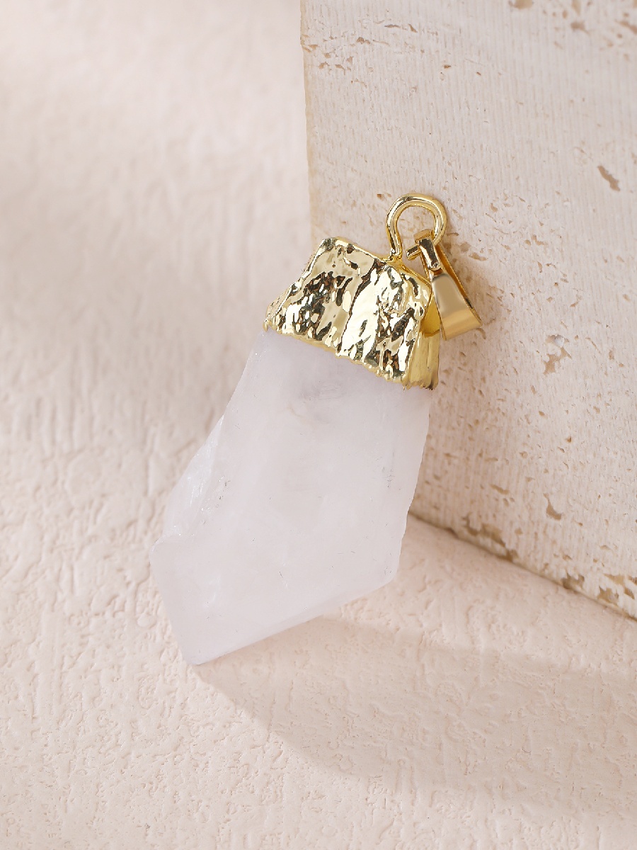 Natural Milky White Quartz Pendant · Raw Irregular Crystal Necklace Charm - Image 2
