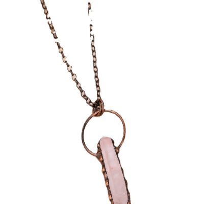 Natural Clear Quartz Point Necklace · Raw Crystal Hexagonal Pendant