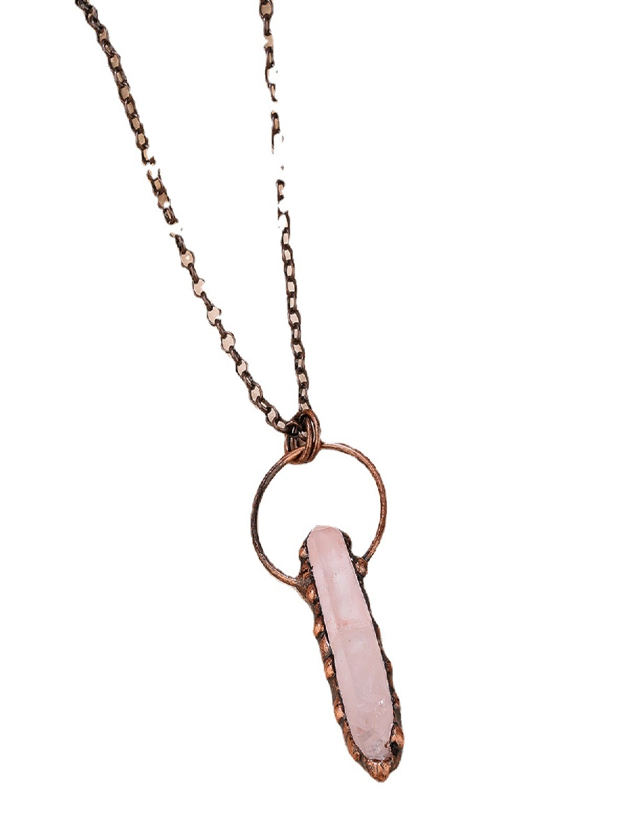 Natural Clear Quartz Point Necklace · Raw Crystal Hexagonal Pendant